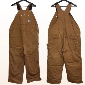 Y2K Carhartt Dungarees Men’s Bib Overalls 44 x 28 Quilted Lining Workwear